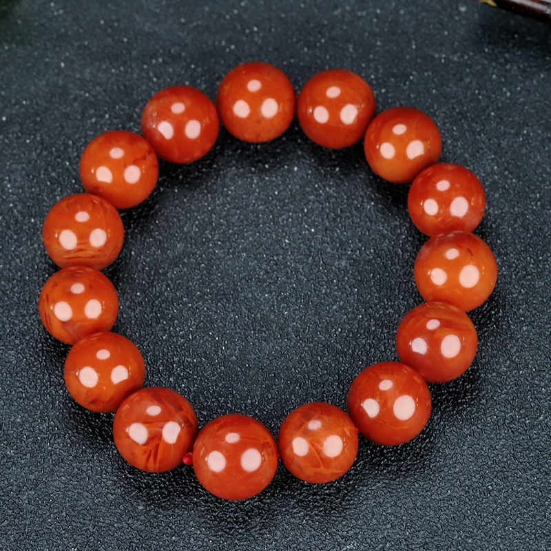 四川手链柿子天然凉山南红玛瑙