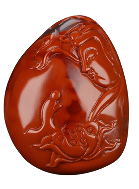 天然观音原石挂件凉山南红玛瑙