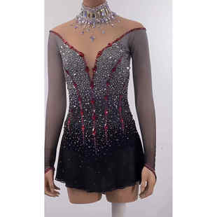 冰旋舞花样滑冰表演服儿童成人女童比赛考级裙子D272