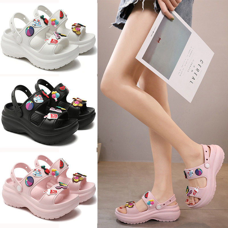 ins风厚底可爱diy凉拖鞋女夏外穿