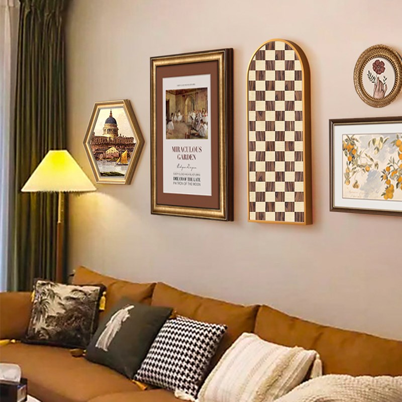 法式装饰画客厅挂画卧室餐厅沙发背景墙壁画复古美式墙饰人物风景图片