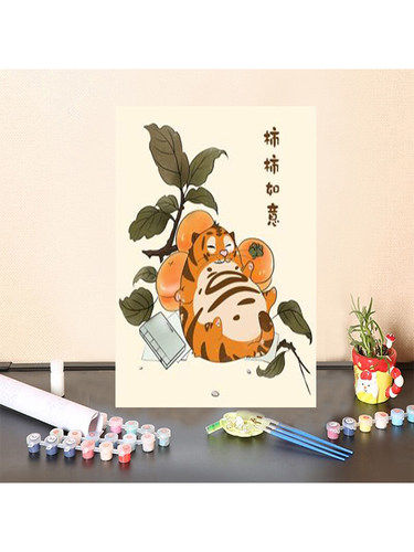填充色油彩装饰画圳湾丙稀油画
