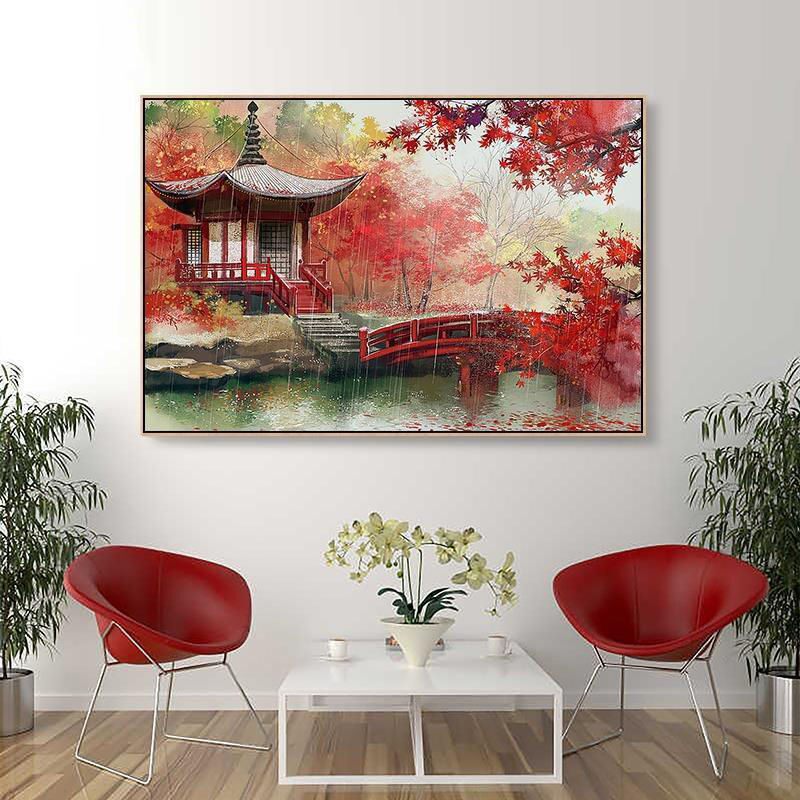 故宫长城祖国天安门风景diy数字油画手绘手工填色丙烯装饰油彩画