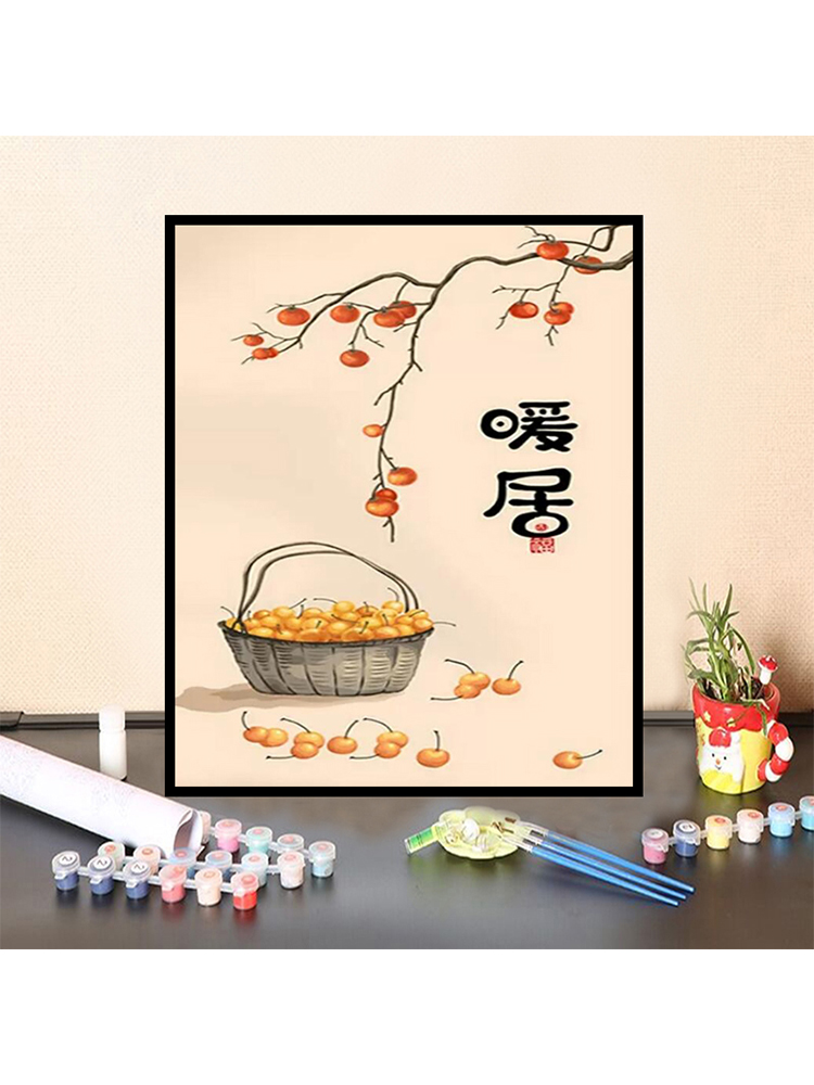 diy数字油画暖居花卉风景手绘定制减压优雅客厅简约现代装饰挂画图片