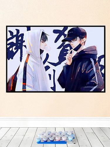 填充色diy数字油画圳湾丙稀油画
