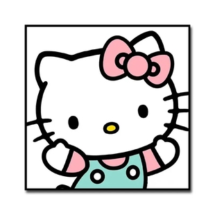 HelloKitty凯蒂猫diy数字油画可爱卡通儿童简单休闲画画手绘涂色