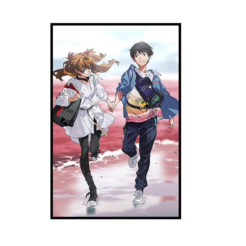 eva新世纪福音战士diy数字油画卡通动漫自手绘填色油彩画明日香