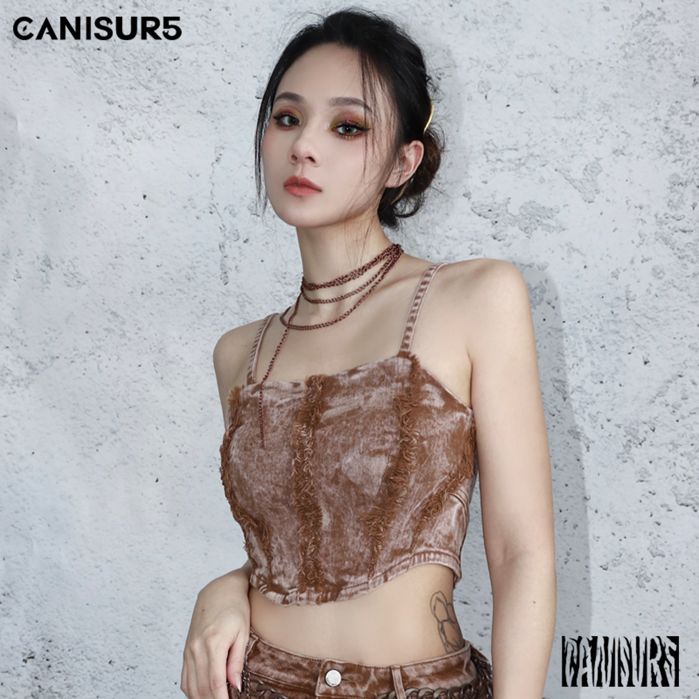 小众设计CANISUR5吊带甜辣美式