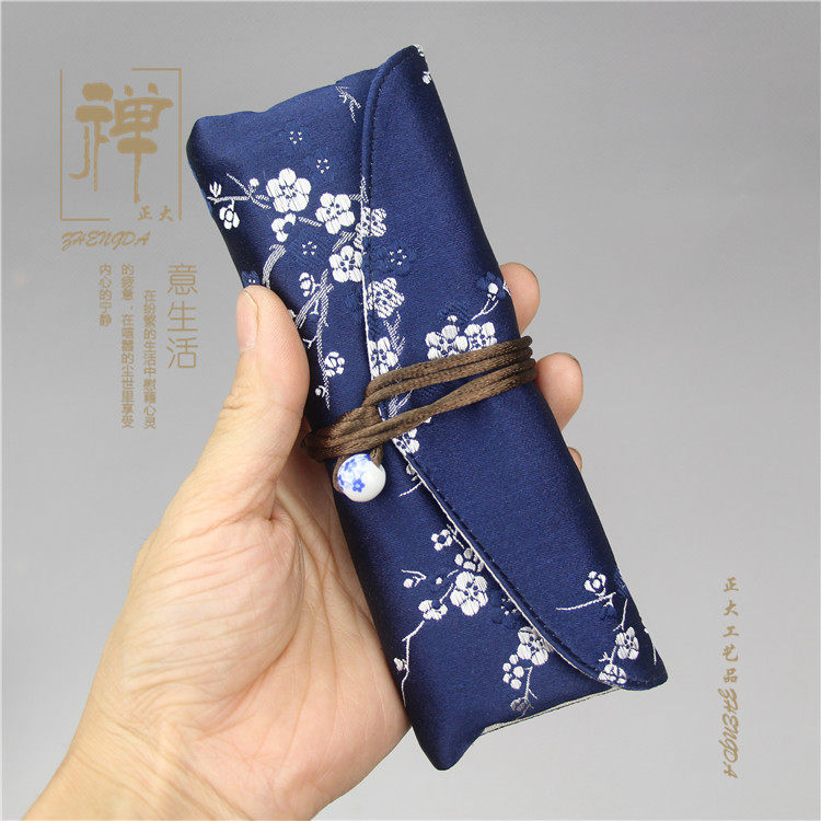 自制锦缎布袋棉麻高档束