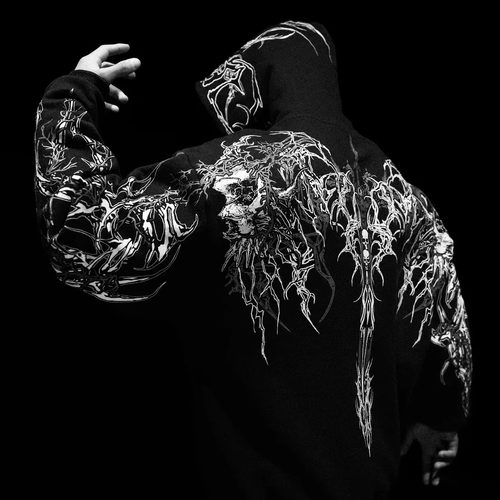 恶魔来袭健身卫衣男连帽加绒保暖袋鼠兜美式毒液衣服休闲户外外套