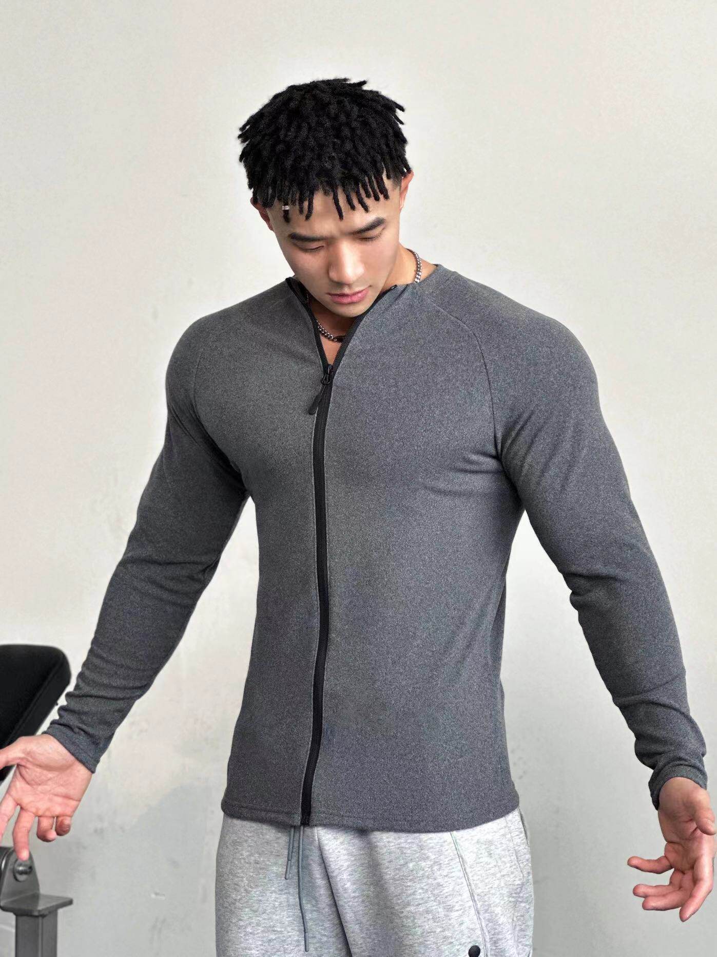 健身长袖T恤男拉链修身280g德绒肌肉运动衣服跑步兄弟美式外套潮,运动服/休闲服装,健身衣,淘宝优惠券,粉丝福利购,淘宝优惠卷