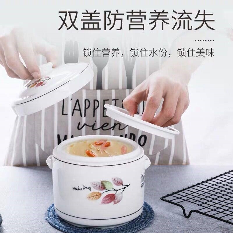 双盖炖盅陶瓷炖锅家用隔水炖盅燕窝整鸡鸽补品大容量商家用蒸罐