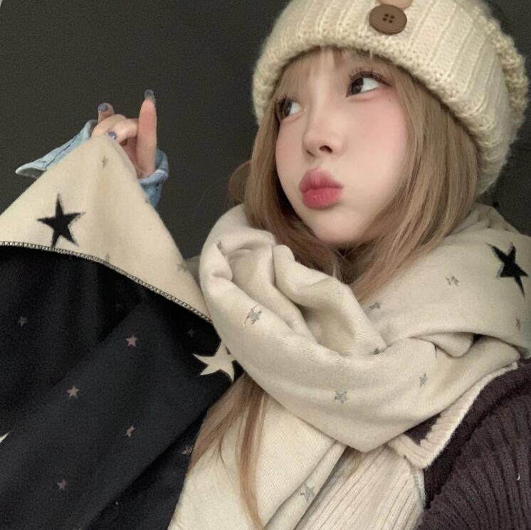 加厚星星元素双面撞色拼接围巾秋冬保暖情侣围脖巨巨好看防风防寒,服饰配件/皮带/帽子/围巾,围巾/丝巾/披肩,淘宝优惠券,粉丝福利购,淘宝优惠卷