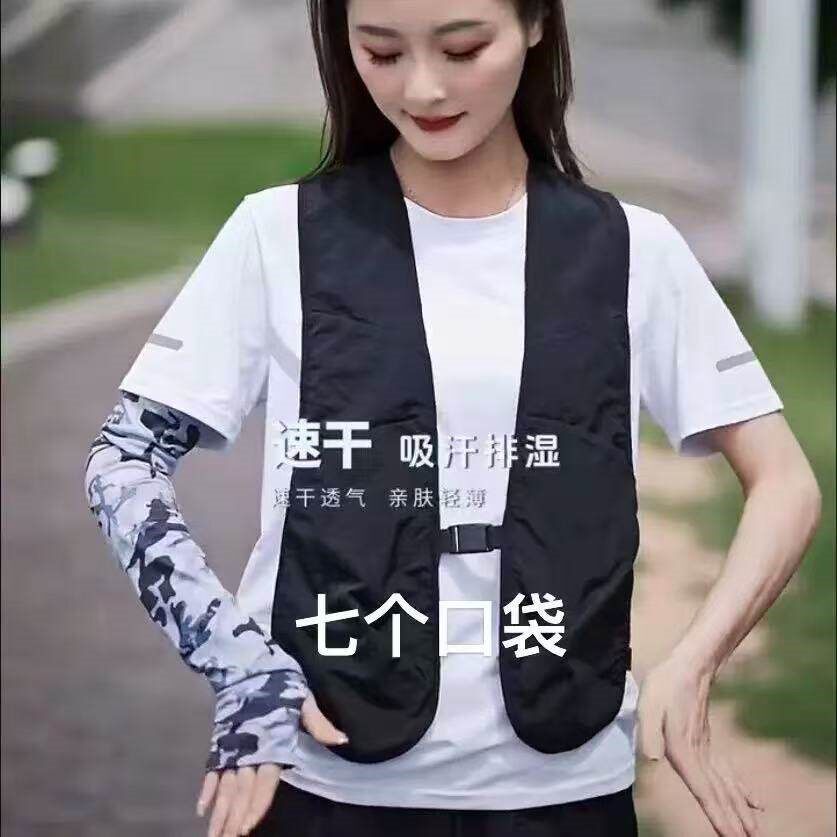 春秋马甲女外穿时尚口袋薄款男女同款户外机能摄影师坎肩工装背心