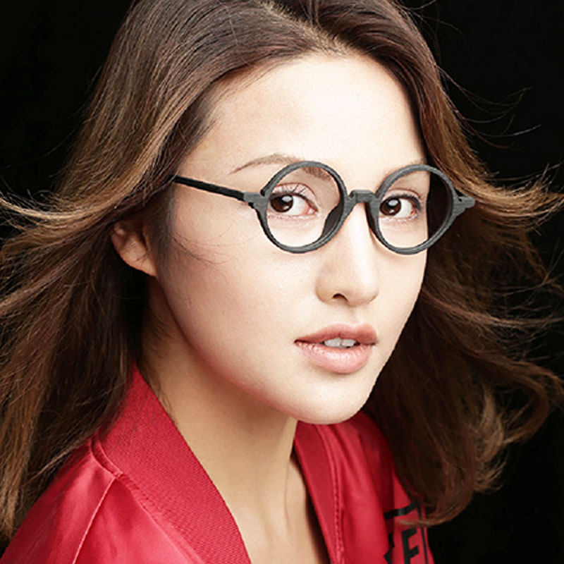正圆框复古民国风黑色眼镜男女配度数文艺个性小框平光镜大脸显瘦