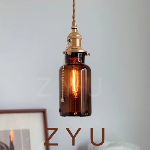 真愈艺居玻璃美式复古玻璃吊灯