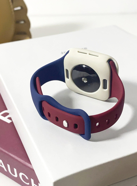 撞色iwatch表带硅胶小蛮腰适用applewatch运动表带苹果手表8/7/se