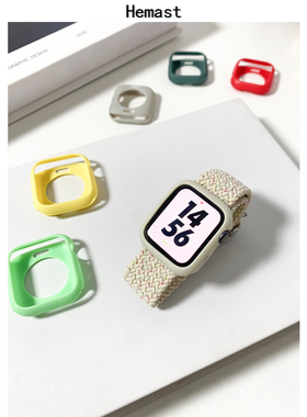 适用苹果applewatch8手表表壳S7表带表套iwatch7硅胶保护套S8软壳