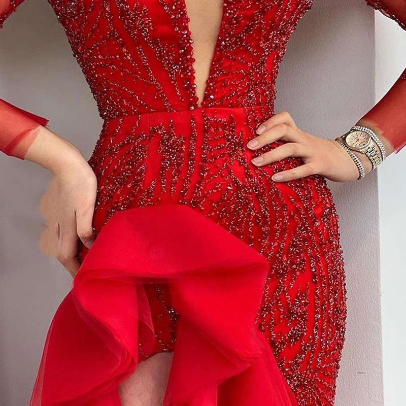 Womens dress toast dress sequin slit fishtail wedding