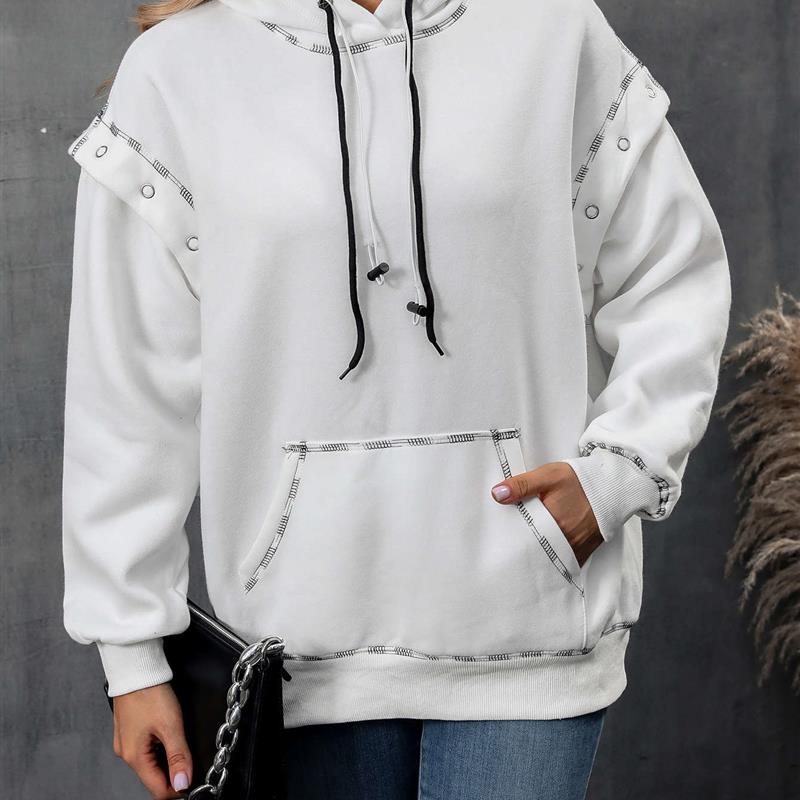 Womens hooded sweatshirt raglan sleeve pullover drawstring-封面