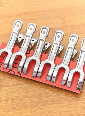 强力开口夹子不锈钢晾晒夹晾衣架防滑夹防风夹晒棉被夹晾衣夹收纳