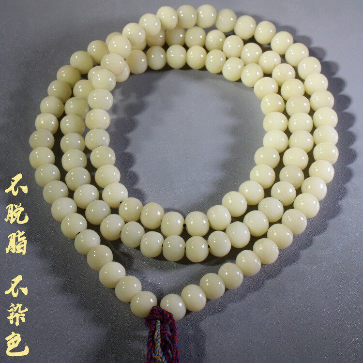 牦牛骨手串西藏式原色108