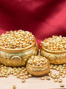 放冰箱上的聚宝盆摆件黄铜沙金色存钱罐吉祥喜庆装饰店铺开业礼