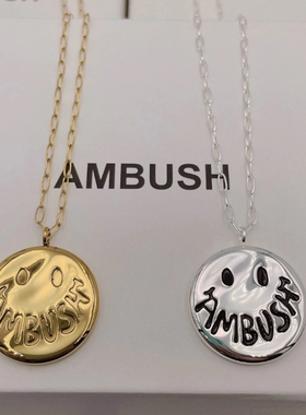 AMBUSH金属笑脸项链男女同款
