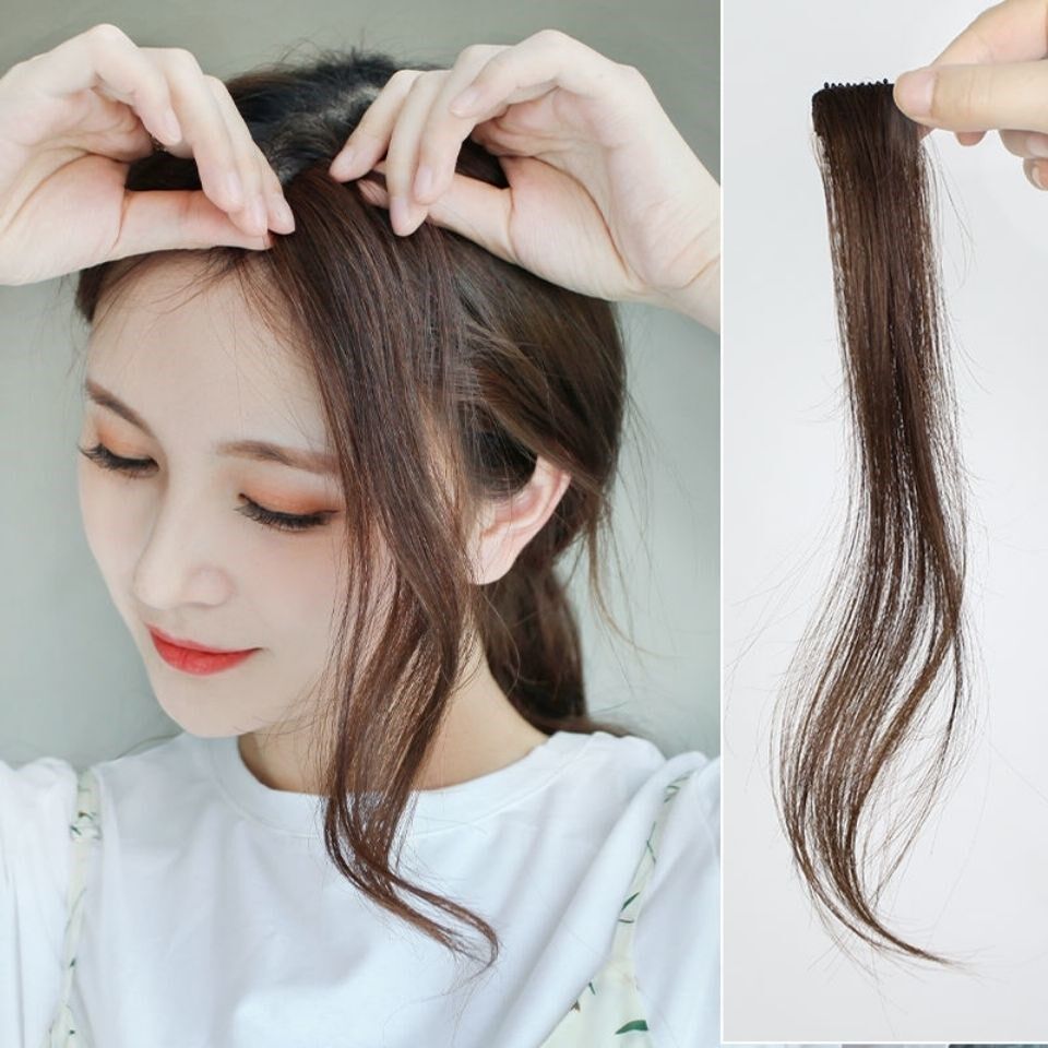 龙须刘海假发 两侧 修脸刘海八字龙须 微卷无痕中分假刘海女自然