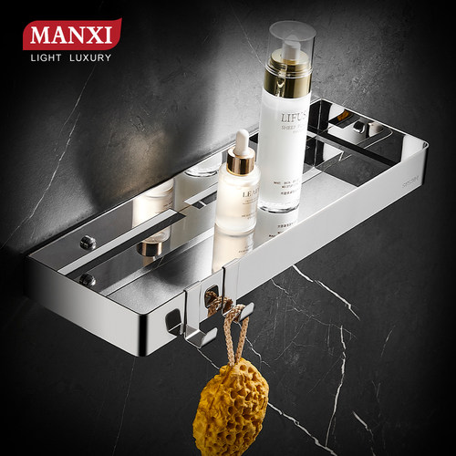 304不锈钢卫生间置物架免打孔