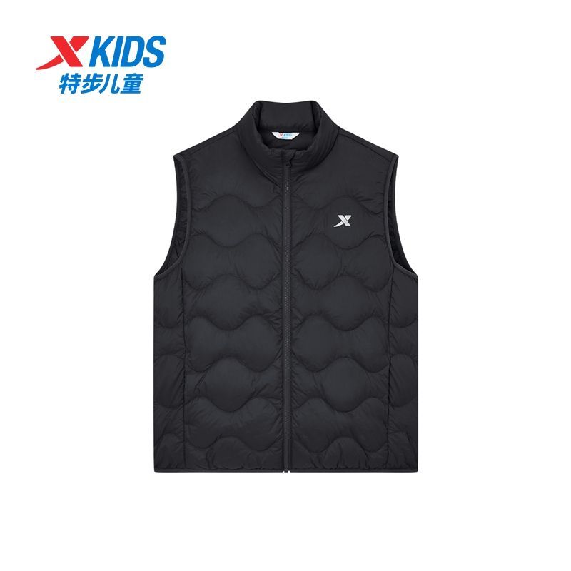 特步儿童童装2025秋冬季新款男女童小中大童保暖舒适休闲羽绒马甲