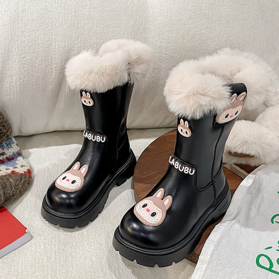 女童长筒靴拉布2025冬季新款