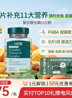 英国HB荷柏瑞复合维生素b族成人肌醇生物素营养维b120片官方正品