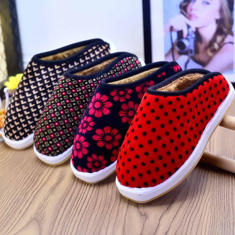 老式棉拖鞋东北妈妈款农村手工棉鞋女冬季特保暖加厚加绒奶奶居家