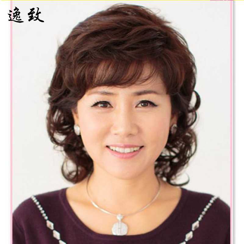 新款真发假发女长卷发时尚大波浪中长发中老年妈妈假发自然逼真长