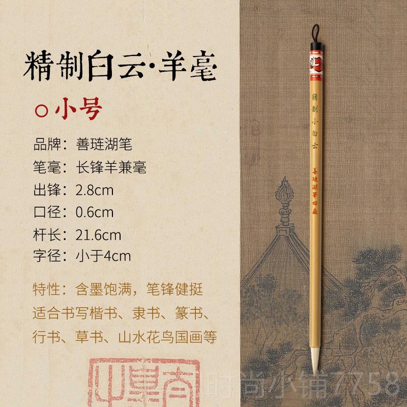 正品善湖笔加健大羊白云毛笔书琏法专用小学新手初学者颜体欧体生