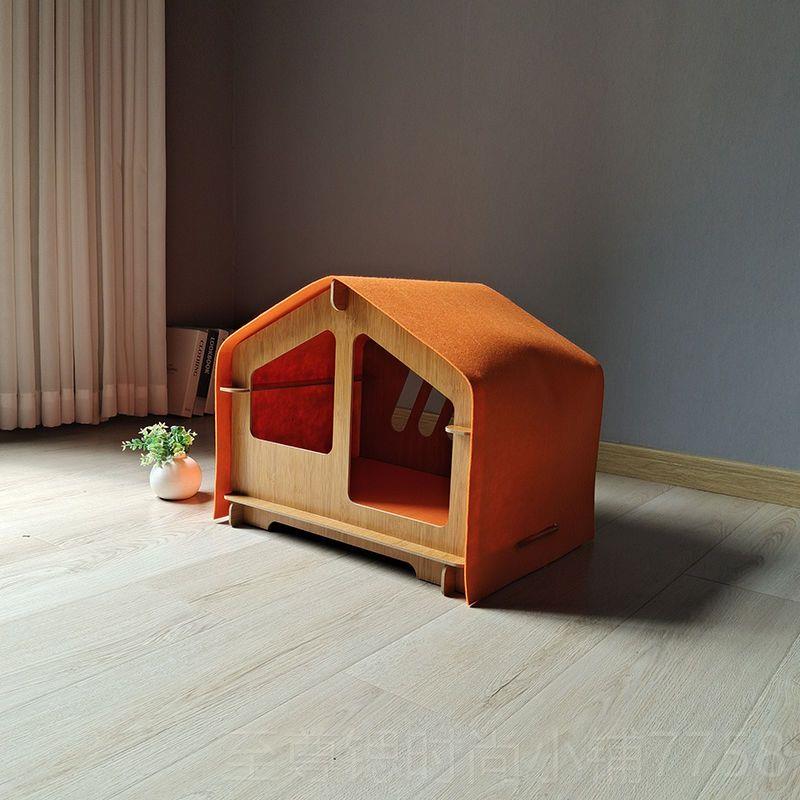 正品猫房子夏季小墅木质通猫窝四别季用猫迪咪窝大空间泰博美狗狗