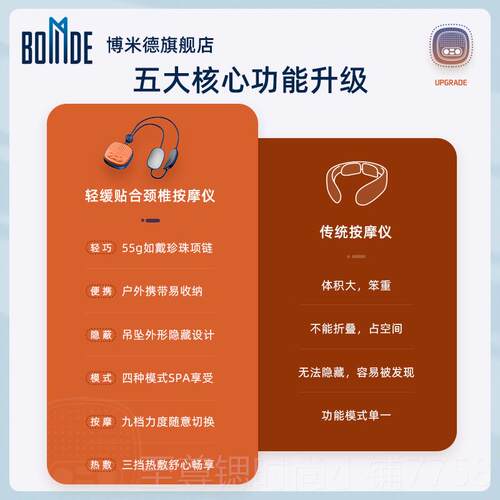 正品博米德吊便坠颈按摩器加热器携式肩颈部椎全身按摩仪神揉捏脖