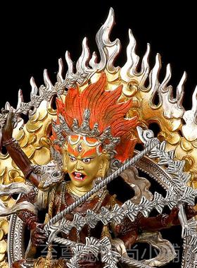 正品作佛母佛密宗黄古色鎏金银居家供奉12寸佛堂像红度母铜明佛像