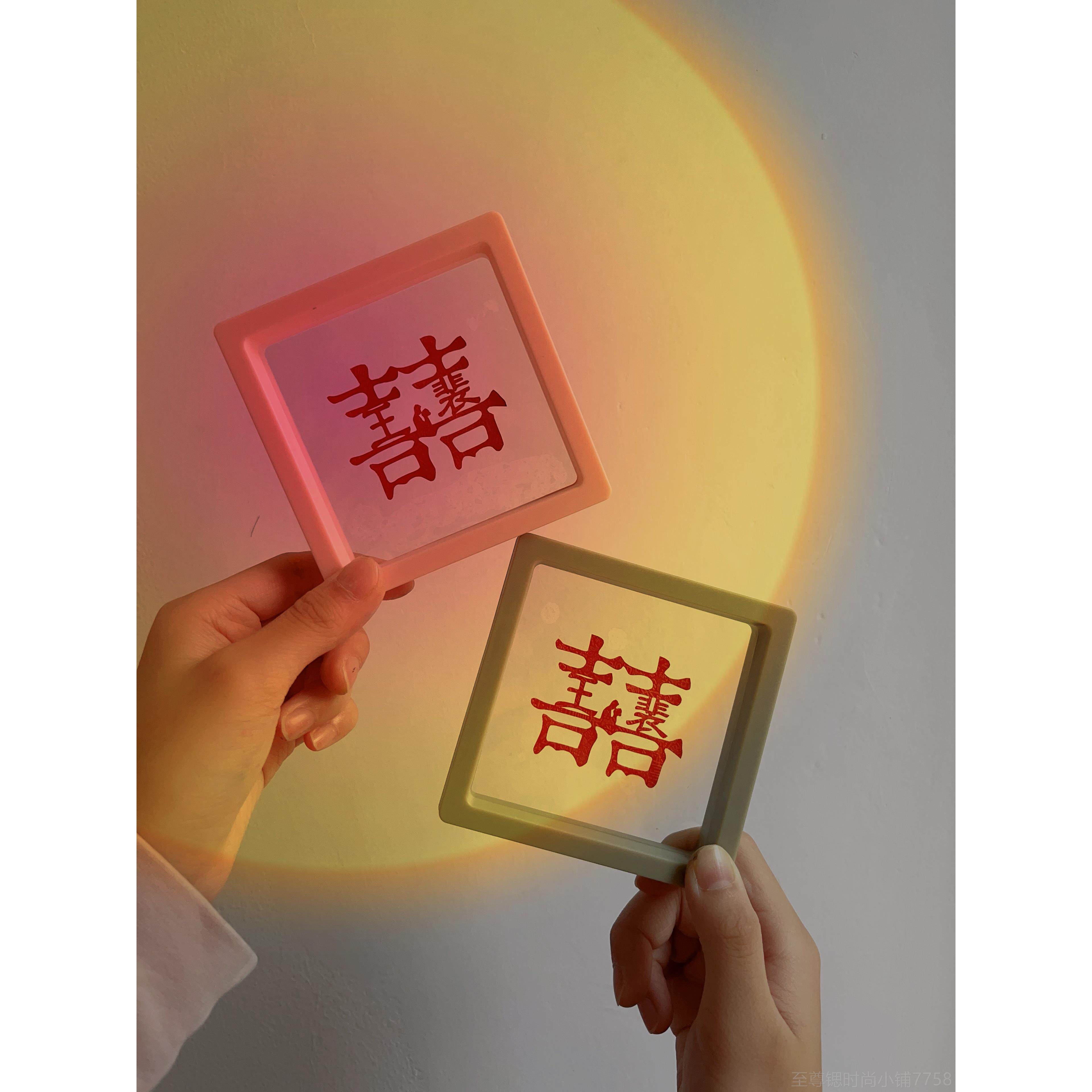正品姓氏喜字拍定制手工剪囍相框摆件新纸人结婚装订婚礼物领证照