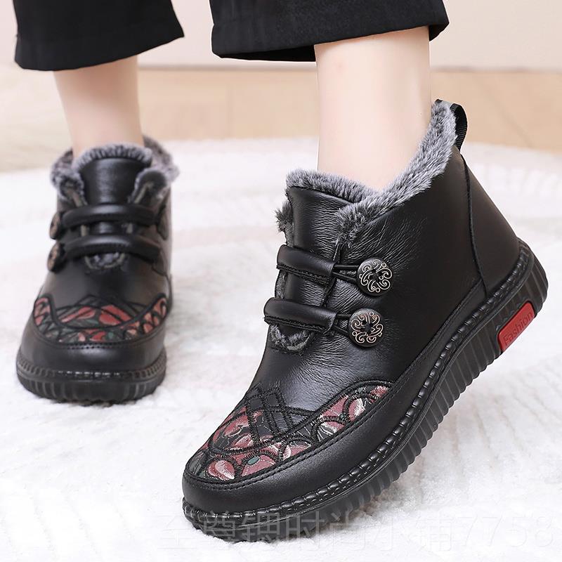 正品冬妈妈鞋老北京布鞋女季棉鞋绒加加厚保暖奶鞋防滑老年人雪地