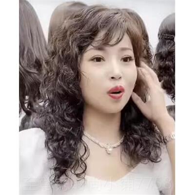 正品2024中妈妈发烫发 羊毛卷假假发时尚卷发老港风年真人发女神