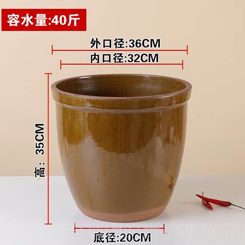 正品瓷荷花盆养睡景莲缸造水缸老式储水养鱼缸铜钱草花盆土陶莲碗