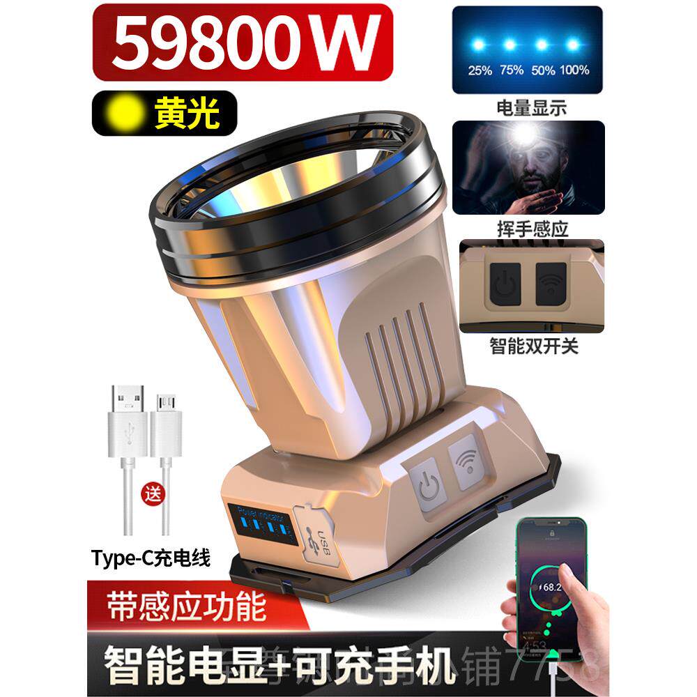 正品头灯强光超式电亮充头戴户外照明手灯夜钓鱼专用超长续航电筒