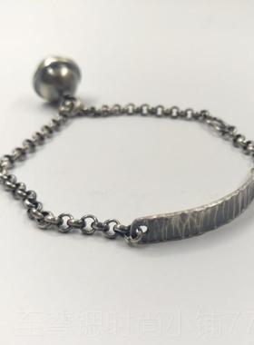 正品时尚链复古银款铛铃做旧银手9老9足银手工原创私人订制纯银手