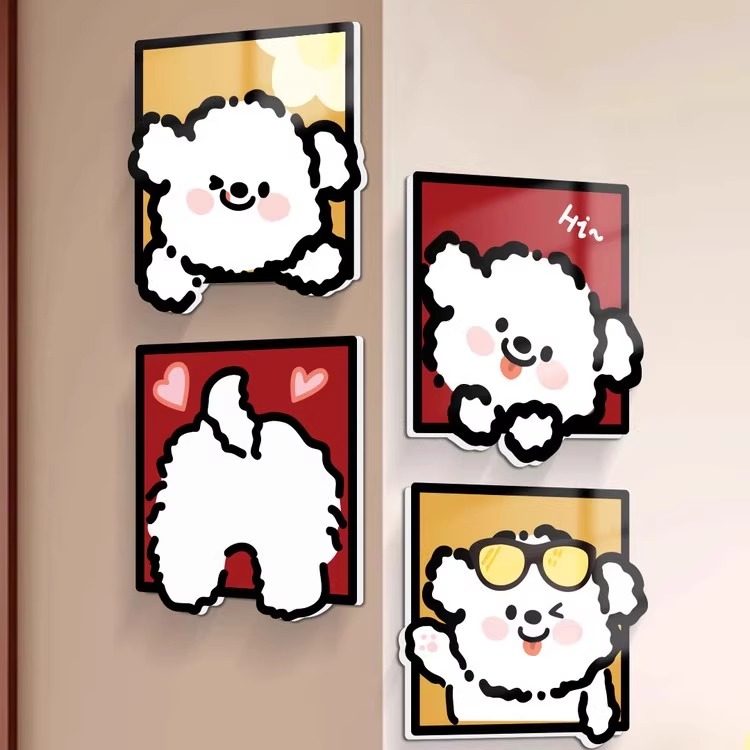 可爱小狗补洞墙面贴亚克力遮丑装饰贴画插座房间门上孔盖遮挡美化,家居饰品,软装墙贴,淘宝优惠券,粉丝福利购,淘宝优惠卷