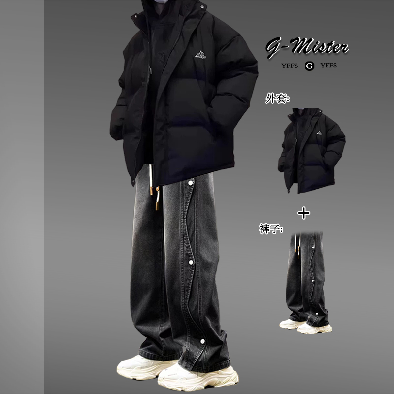 男生棉衣2025新款冬季潮牌学生宽松加厚保暖棉服男生面包棉袄穿搭