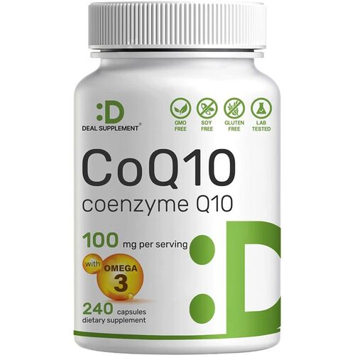 临期特价 Deal Supplement 活性辅酶Q10胶囊含欧米茄3 Omega3心脏