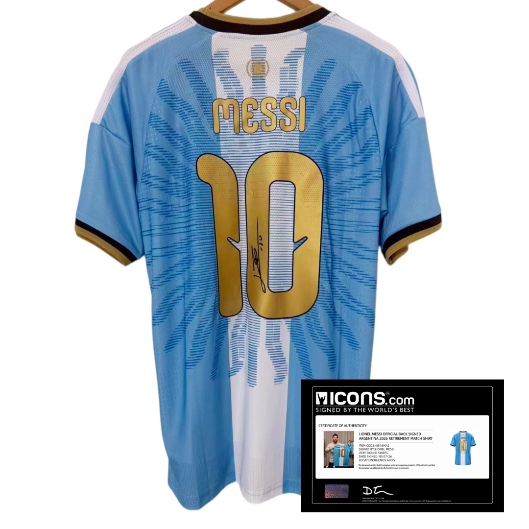 26 AFA梅西 退役告别纪念赛 印签 签名球衣足球服礼物messi