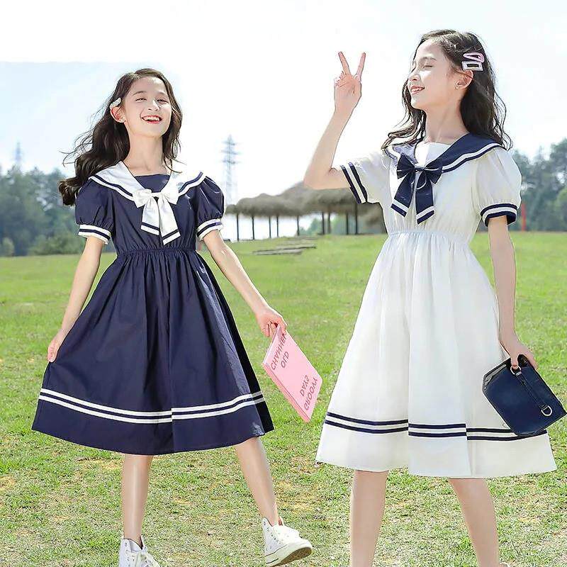 女童公主裙夏装短袖韩版网红中长款裙子时髦洋气女孩儿童连衣裙潮